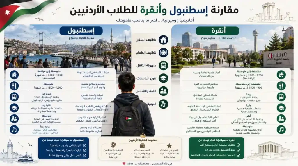 إسطنبول أم أنقرة للطلاب الأردنيين؟